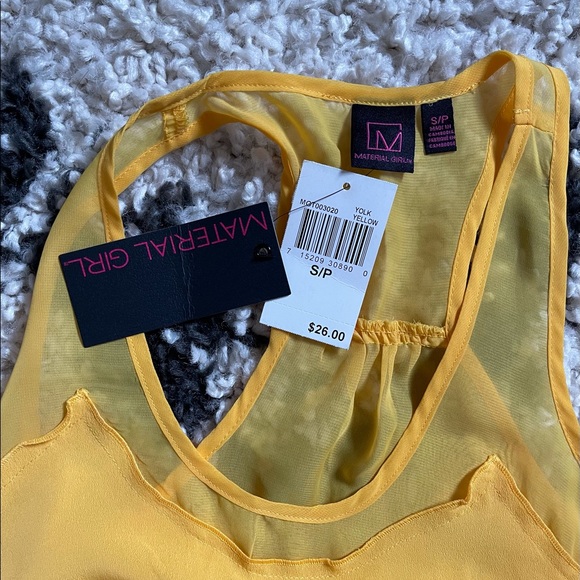 Yellow chiffon fringe top - Picture 3 of 3
